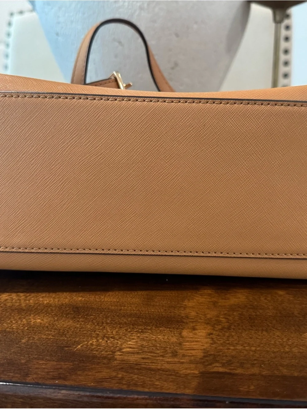 Tory Burch Camel/Tan Leather Structured Crossbody Tote